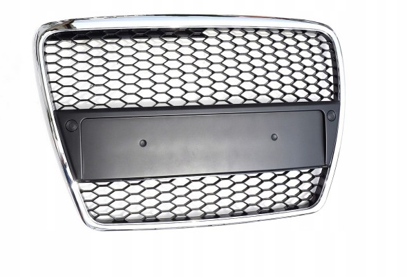 KD ga37 AUDI A6 C6 04-08 Решітка радіатора стиль RS LOOK ХРОМОВАНА РАМКА Чорна середина
