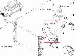 Fiat OE 52068648 Паливопровід системи охолодження fiat 500x jeep renegade 1.6 jtdm
