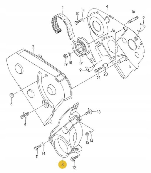 Volkswagen OE 028109127H #Нижня кришка ременя грм 028109127h vw t4 1.9 tdi нова оригінал