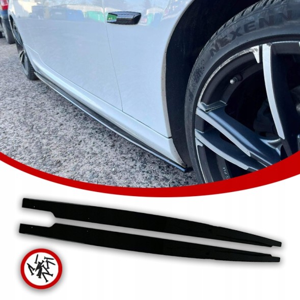 Китай DOKŁADKI PROGÓW E90 E91 E92 E93 SPLITTER BOCZNE PROGI MPAKIET CZARNY POŁYSK Боковий сплітер (спойлер) чорний глянець для BMW E90-E93