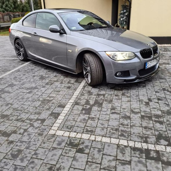 Китай DOKŁADKI PROGÓW E90 E91 E92 E93 SPLITTER BOCZNE PROGI MPAKIET CZARNY POŁYSK Боковий сплітер (спойлер) чорний глянець для BMW E90-E93