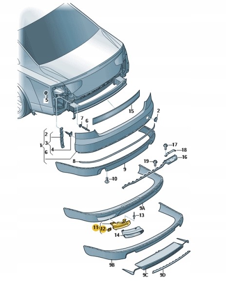 Audi OE 4H0807363A *Кріплення наконечника вихлопу AUDI A8 D4 W12 ЛІВИЙ