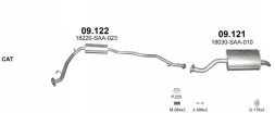 Polmo 09.121 Комплект глушників 09.121 + 09.122 honda jazz 1.2 + 1.4