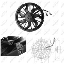 V-maxzone Part VIC-54344 Вентилятор охолодження двигуна NRF для VOLVO 850, S70, V70 I 2.0-2.5D