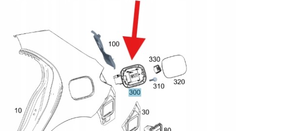 Mercedes-Benz OE Mercedes A1776308102 OE ПРОСТІР ДЛЯ ЗАЛИВКИ ПАЛИВА MERCEDES A-Клас W177 OEM/OE A1776308102