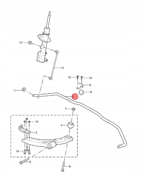 MG OE 10227885 Передній стабілізатор mg zs I clasic
