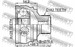 Febest 1710-A7 Шрус переднєї півосі 1710-a7 febest audi