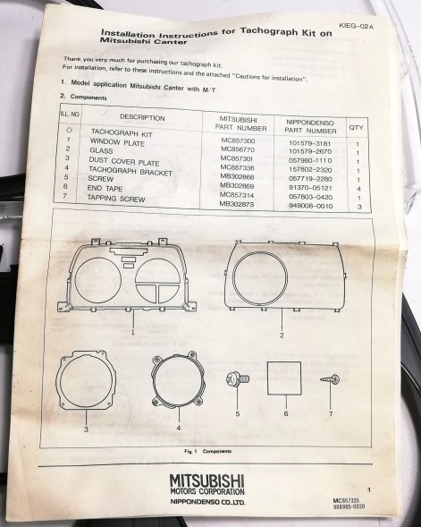 Mitsubishi OE РАМКА СКЛО ЛІЧИЛЬНИКА ТАХОГРАФА MITSUBISHI CANTER MC857300 OE!