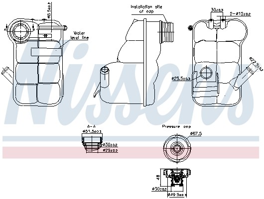 V-maxzone Part VIC-339718 Розширювальний бачок охолоджуючої рідини NIS для LAND ROVER DISCOVERY II
