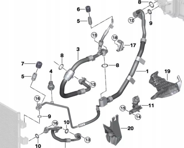 BMW OE 5A661D4 64535A661D4 НОВИЙ ОРИГІНАЛЬНИЙ Трубка кондиціонера BMW X5 G05 X6 G06 S68 4.4 V8 5A661D4
