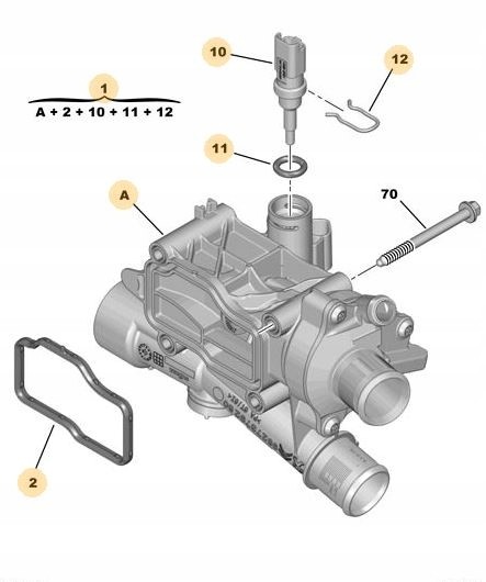Peugeot OE КОРПУС ТЕРМОРЕГУЛЯТОРА OE 9827379280
