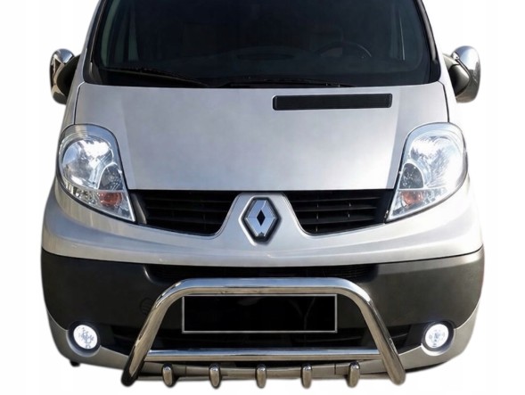 Китай 5001PWT03 Передній захисний обвіс (A-Bar) хромований Opel Vivaro Renault Trafic 2001-2013