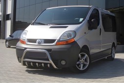 Китай 5001PWT03 Передній захисний обвіс (A-Bar) хромований Opel Vivaro Renault Trafic 2001-2013