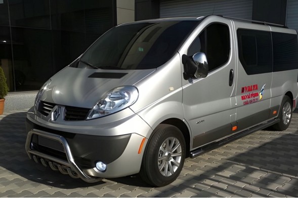 Китай 5001PWT03 Передній захисний обвіс (A-Bar) хромований Opel Vivaro Renault Trafic 2001-2013
