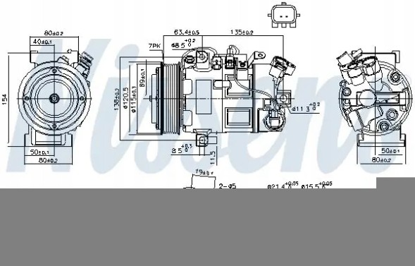 Nissens 890802 Компресор компресора кондиціонера 890802 nissens
