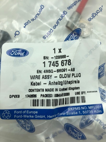 Ford OE 4M5Q-6M091-AB Шнур свічок розжарювання mondeo mk4 s-max mk1-1745678 _ 4м5q-6м091-ab