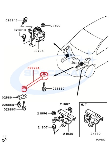 Mitsubishi OE 1092A034 Подушка (опора) двигуна для Mitsubishi Space Star II Mirage 2012-2023