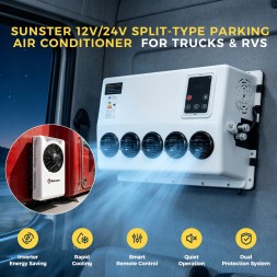 Sunster Sunster-AC1 12V Кондиціонер автомобільний 12v спліт– 10000 бту, електричний, для кемперів