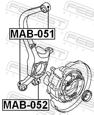 MAB 052 FEBEST Сайлентблок задньої цапфи нижній