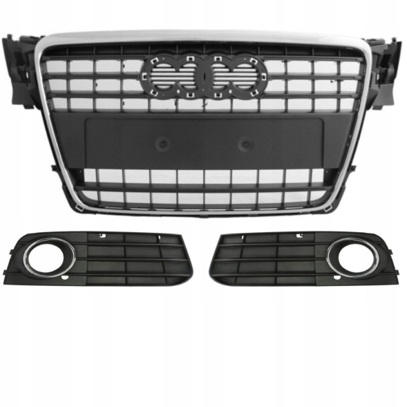 AutoDor A4178 + 133727-1 + 133727-2 Решітка радіатора Audi A4 B8 хром 2007-2011 замінник