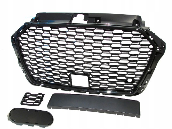 FP FPGR8V2B1 Гриль атрапа Audi A3 8V ліфт 2017-2020 RS look black глянець гриль PDC радар