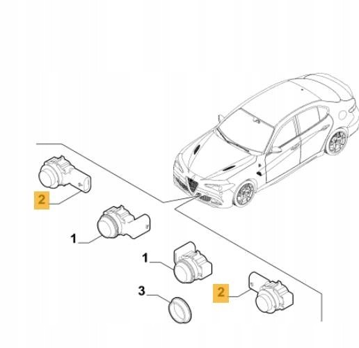 Bosch 156117813 52101370 zderzaka 0052101370 735651052 0263033850 Комплект датчиків паркування alfa romeo giulia 2022р bosch oe renegade jeep