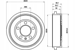 Pagid HLP8DT 355 300-371/RS4 КОМПЛЕКТ ГАЛЬМІВНИХ БАРАБАНІВ HELLA PAGID 6Q0609617 6