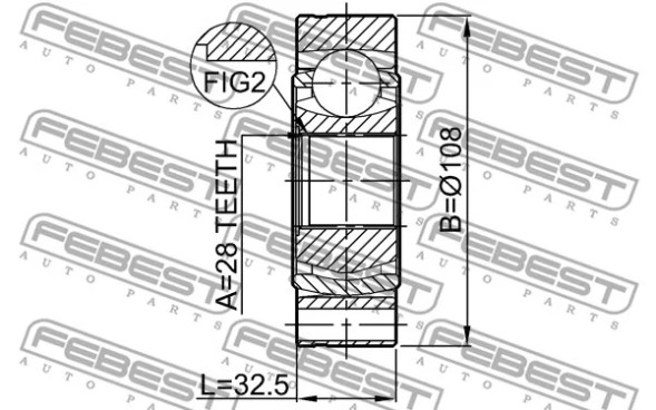 Febest 2311-B6 Febest 2311-b6 комплект шарніра, приводного вала