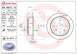 08 A872 10 BREMBO Диск гальмівний