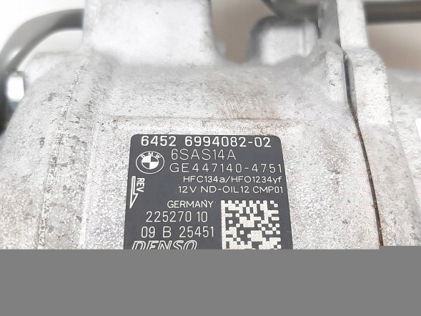BMW OE 6994082 G42 G87 G22 G82 G01 G08 G02 DEMONTAŻ Z SILNIKA O PRZEBIEGU 5500km Компресор кондиціонера bmw 2 g42 m2 g87 3 g20 m3 g80 4 g22 m4 g82 x3 g01