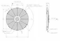 Spal SPAL-10EO0804 Осьовий витяжний вентилятор SPAL 12V VA18-AP10/C-41A 385 ММ