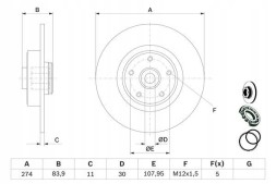 Bosch 0 986 479 273 Bosch 0 986 479 273 гальмівний диск (1шт)