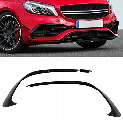 AD BRAKE B0B8T45PBK СПЛІТЕР ПЕРЕДНЬОГО БАМПЕРА MERCEDES A-KLAS W176 AMG ЧОРНИЙ КОМПЛЕКТ 3 ШТ