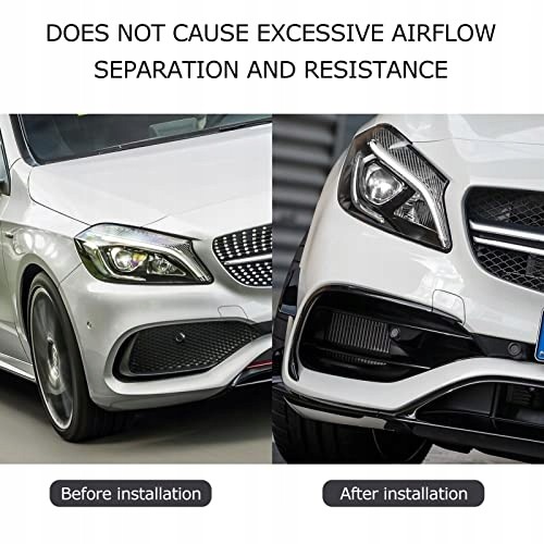 AD BRAKE B0B8T45PBK СПЛІТЕР ПЕРЕДНЬОГО БАМПЕРА MERCEDES A-KLAS W176 AMG ЧОРНИЙ КОМПЛЕКТ 3 ШТ