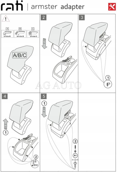Rati V05294A Підлокітник Armster 3, Ford Focus II, 2004-2012, тканина