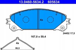 ATE 13.0460-5634.2 Гальмівні колодки передні 13.0460-5634.2 ate lexus