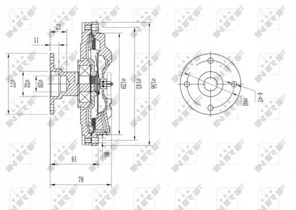 NRF 49576 49576/ Nrf віскозне зчеплення nissan patrol 2.8