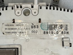 Audi OE НОВИЙ ЛІЧИЛЬНИК ПРИЛАДОВА ПАНЕЛЬ AUDI TT 128 ТИС. КМ 8N1920880H 09056209804 НОВИЙ FIS + PIN