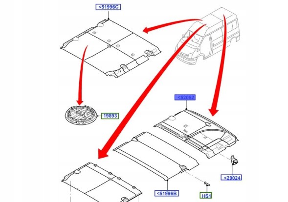 Ford OE 1855506 Плита обробки даху Ford Transit TT9 2006 - 20