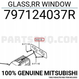 Mitsubishi OE 797124037R Mitsubishi GLASS, RR СКЛО ДАХУ ОРГ !J