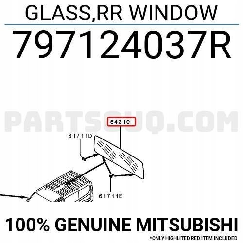 Mitsubishi OE 797124037R Mitsubishi GLASS, RR СКЛО ДАХУ ОРГ !J