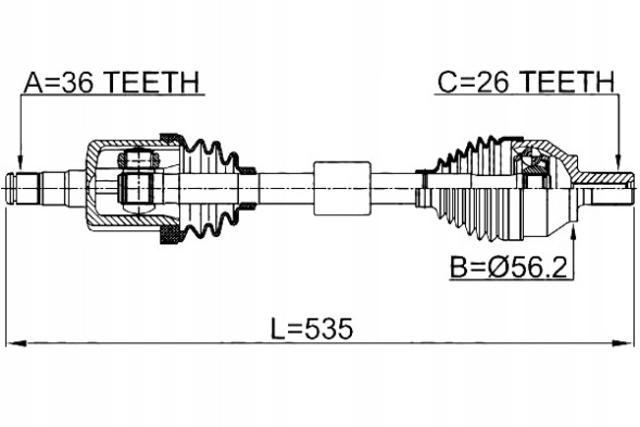 Febest 2714-S40LH Febest передній лівий привід