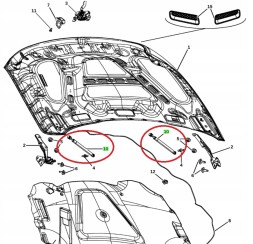 Stabilus 68276312AB 4B142494 4B-142494 Амортизатори капота 2 шт. Dodge Ram 1500 V GEN DS 2019-2025 OEM