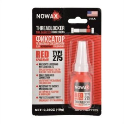 NX21129 NOWAX Фіксатор різьби Nowax для нерозбірних з єднань червоний 10гр