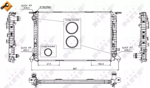 NRF 53719 53719/ Nrf радіатор vw a4/a5/a6 2.7/3.0tdi 3.2fsi