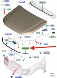 Ford OE УЩІЛЬНЮВАЧ КАПОТА FORD RANGER MK5 2011-2015 OEM 1771310 _ AB39-16C880-AC