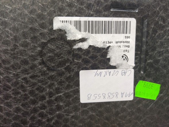 Volkswagen OE 11A858855B ПІДЛОГА БАГАЖНИКА КИЛИМОВЕ ПОКРИТТЯ VW ID4 CA9