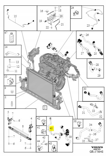 Volvo OE 30668631 Шланг / шнур радіатора volvo s60 v60 30668631