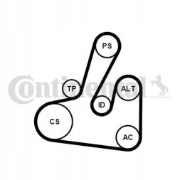 Continental 6PK1705K2 Комплект клинового ременя багаторівковий 6pk1705k2