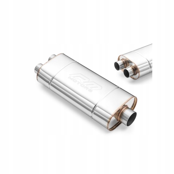 RM Motors RMMotorsEM004/63/300 Глушник спортивний наскрізний RM Motors 63мм 304SS Y-pipe 180x100x300мм